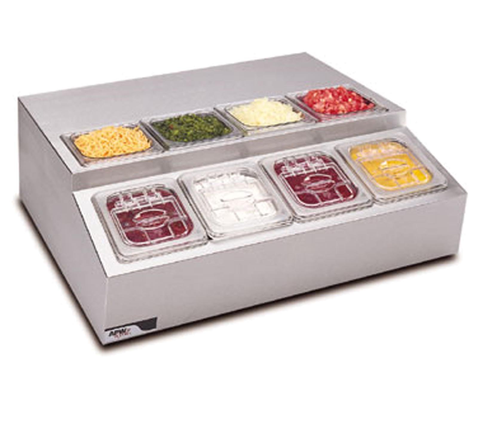 Refrigerated Topping Rail by APW Wyott – Stainless Steel, Silver, Model RTR-8