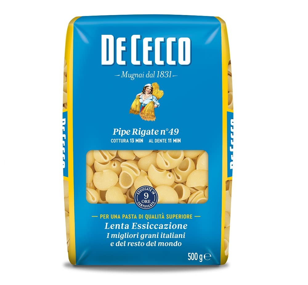 24x De Cecco Pipe Rigate n°49 Hartweizengrieß Pasta Italienische Nudeln 500g Packung