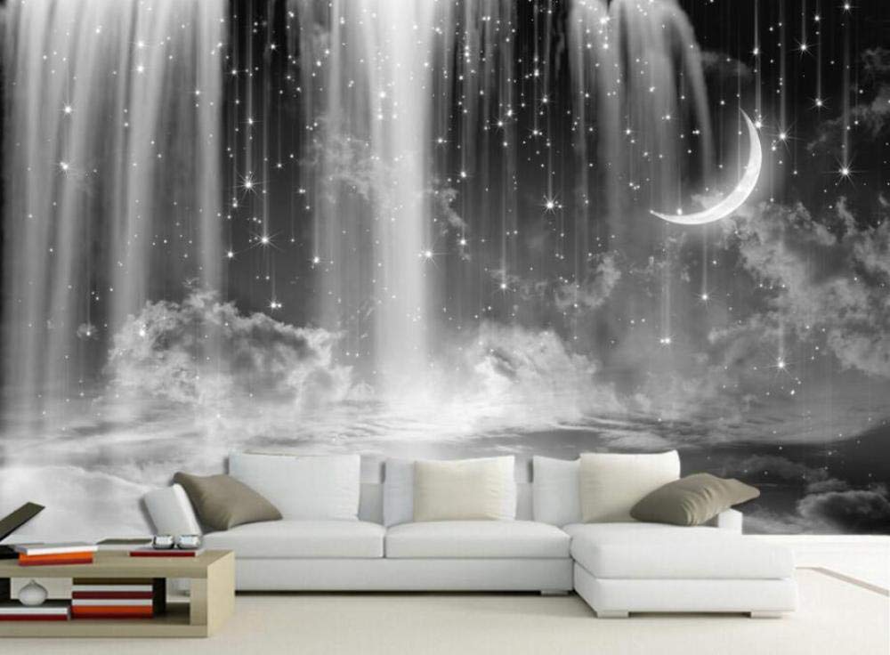 Papier peint chambre adulte cascade 3D WLLLO nuit étoilée grand format