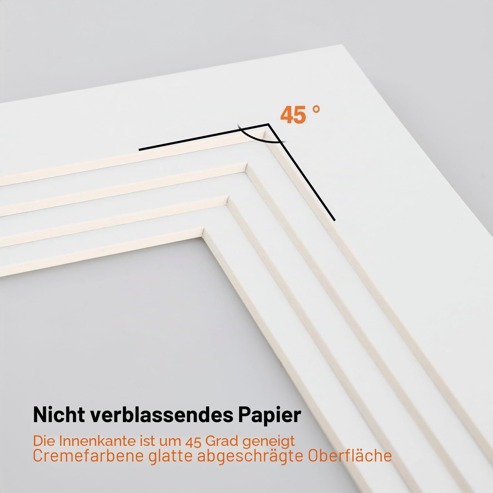 Passepartout Karton DIN A2 (42x59,4 cm) für Bildformat A3 (29,7x42 cm), Passepartout 42x59,4 cm Außenmaße Innengröße 29,7x42 cm für Bilder, Fotos, Kunstdrucken - Weiß/ 1,5 mm
