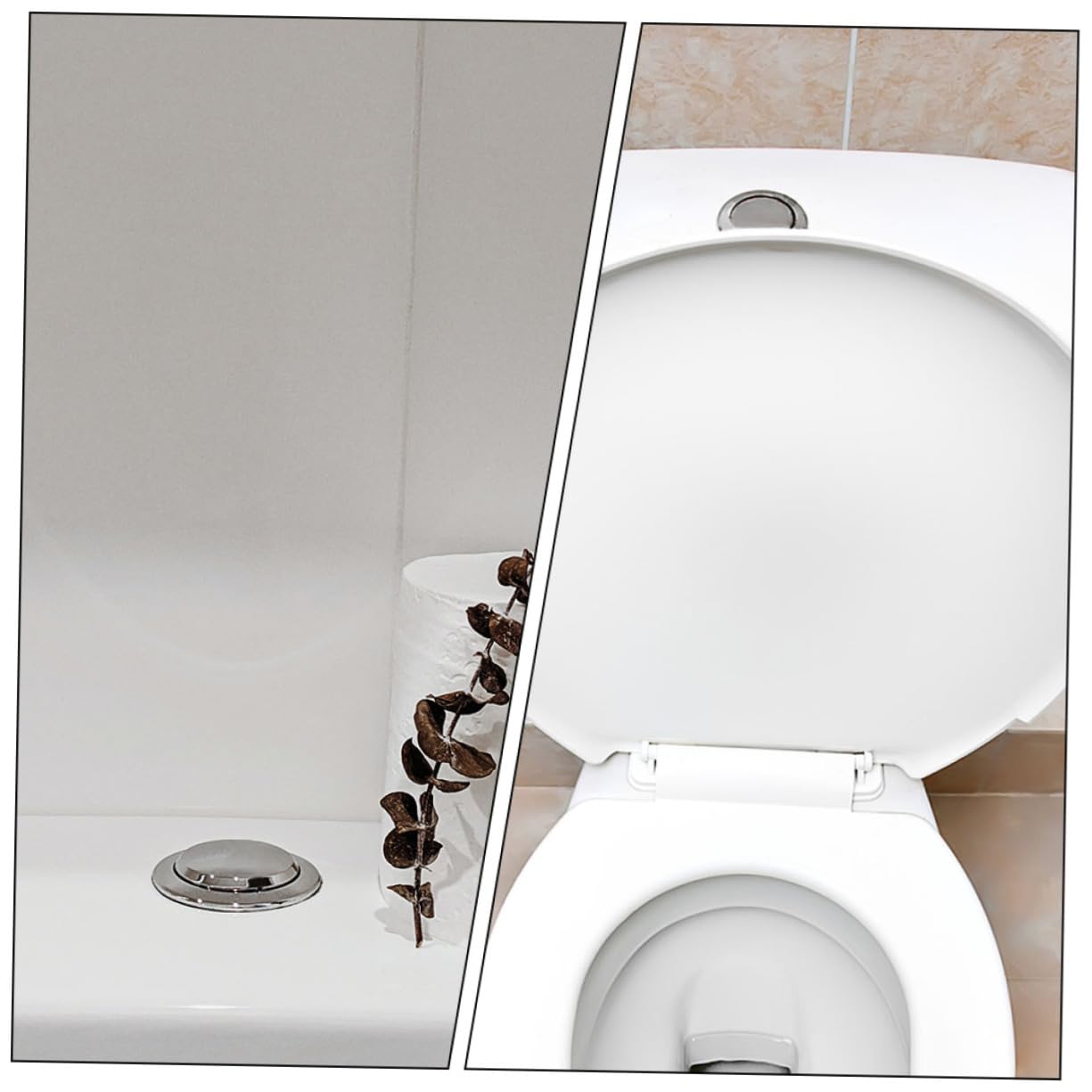 EXCEART 4 Set Pulsante Della Toilette Parti Toilette Pulsante Servizi Igienici Chiave Sostituzione Del Pulsante Del Wc Pulsante Dello Sciacquone Del Wc Addominali Argento 12 Pezzi*4