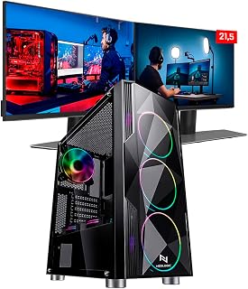 KIT - PC GAMER INTEL I5 10400F 16GB (RTX 3060 12GB) SSD 240GB + HD 1TB 600W 80 PLUS + 2 MONITORES 21,5 - NLI84587