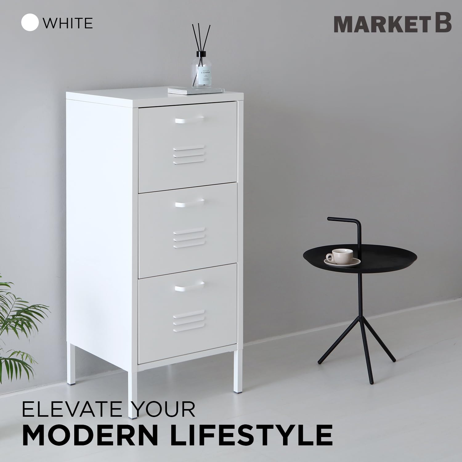 Amazon.com: MARKETB Storage Cabinet, 3-Tier Steel Office File 