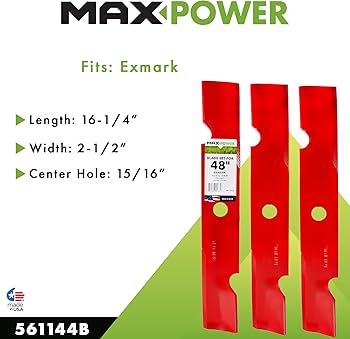 Amazon.com : Maxpower 561144B 3-High Lift Blade Set for 48