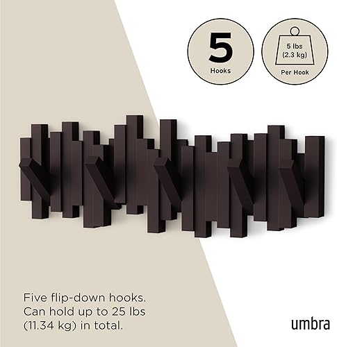 Miniatura 5 de Perchero de pared de barras con cinco ganchos de Umbra