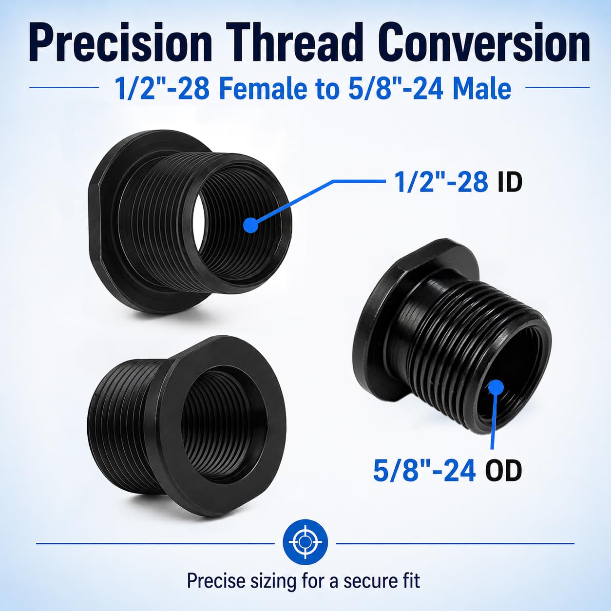 Thread Reducers - 1/2" to 5/8" Adapters (4 Pack) -4 Thread Reducers - 1/2" to 5/8" Adapters (4 Pack) -4