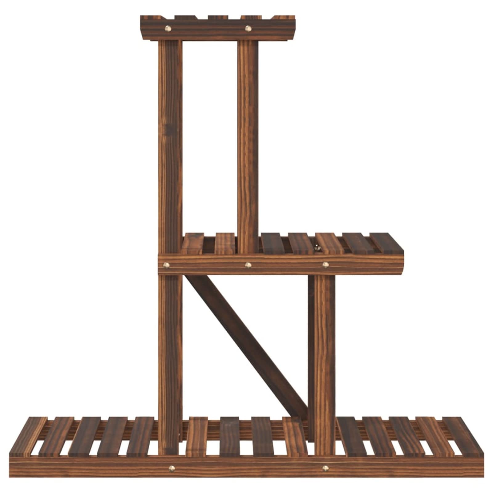 LAPOOH Blumenständer, Pflanzentreppe Outdoor, Blumentreppe Draußen, Pflanzenregal, Pflanzenständer, Balkon Möbel, Blumenregal, 81x25x75,5 cm Massivholz Tanne