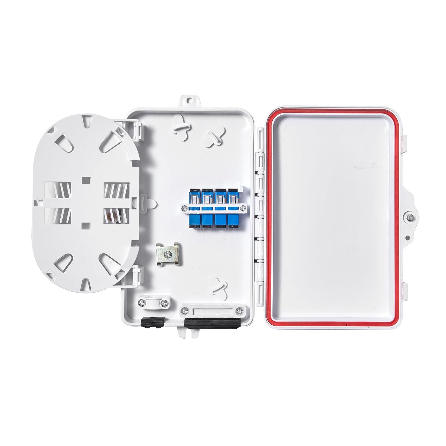 4/8 Cores FTTH Fiber Distribution, 4 Ports Fiber Distribution Box Splitter Box, with 4 pcs SC adaptors and 4 LC Duplex adaptors