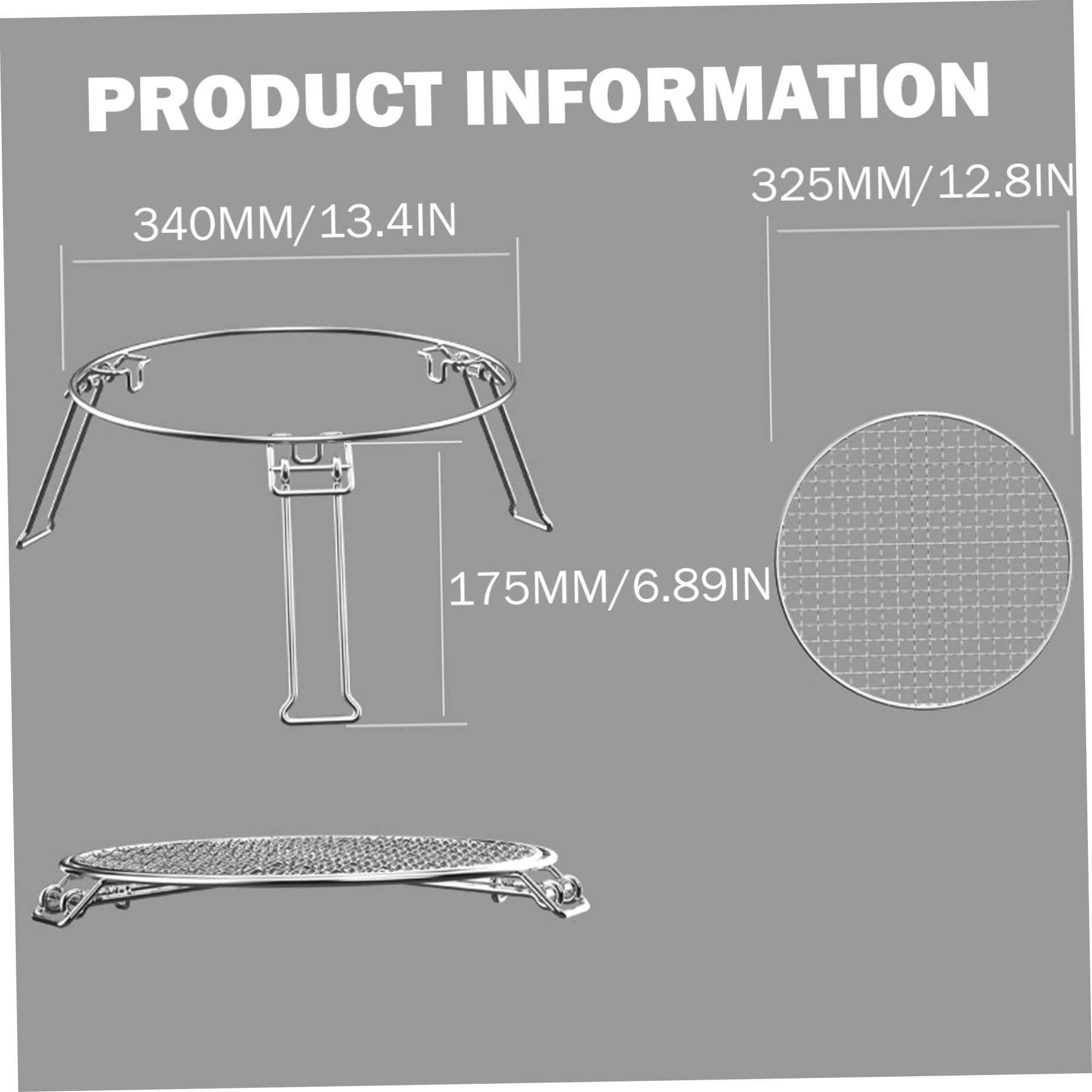 Piccolo barbecue a propano, griglia pieghevole portatile per campeggio - Mini in acciaio inossidabile con vassoio rimovibile, compatto per esterni, campeggio, escursionismo, picnic (34x34x17, 5 cm