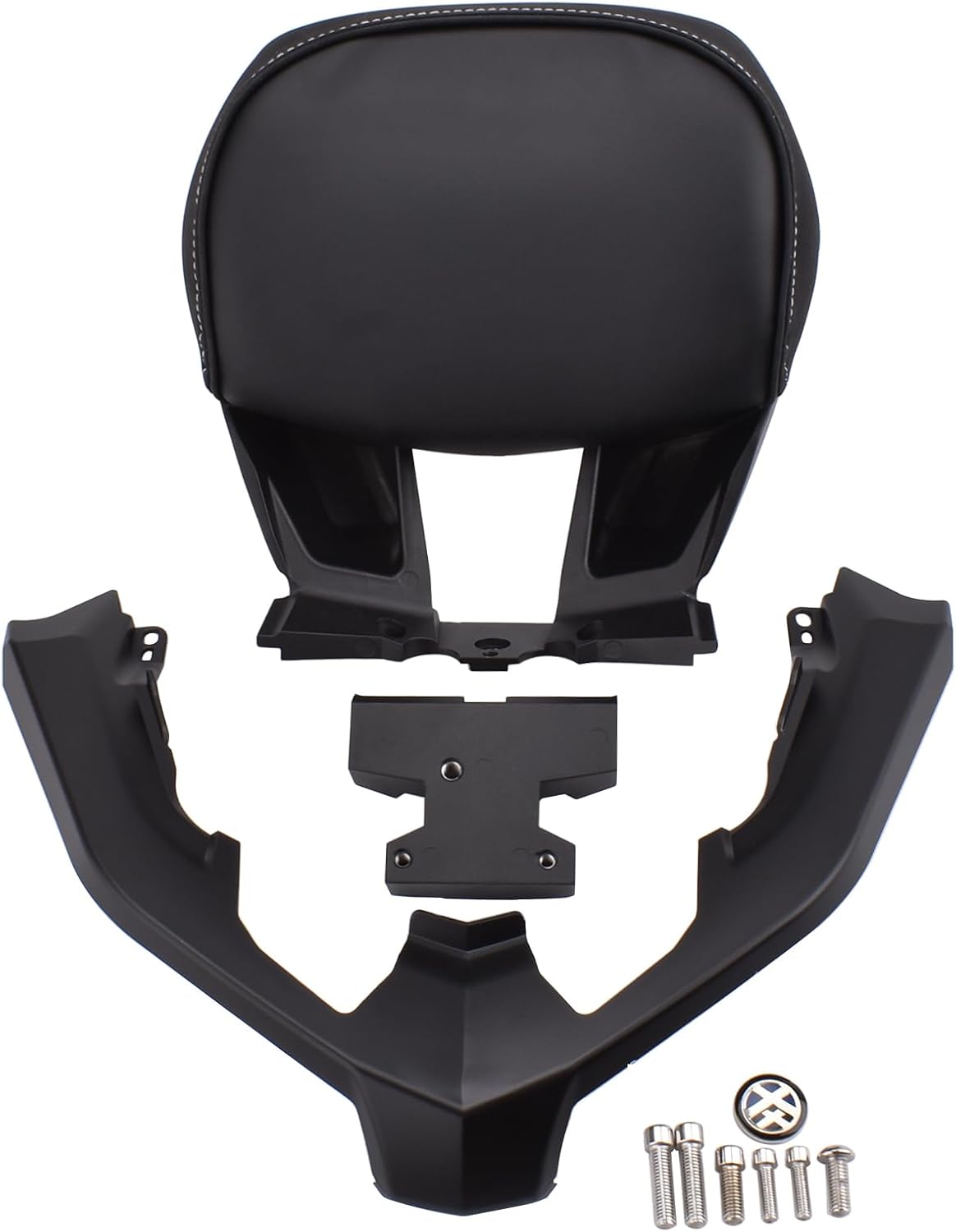 Motorcycle Sissy Bar Rear Upright Seat Leather Backrest Cushion Pad X-MAX 300 Passenger Upgraded Seat Compatible for YA&MA&HA XMAX300 XMAX 300 Accessories 2023-2024