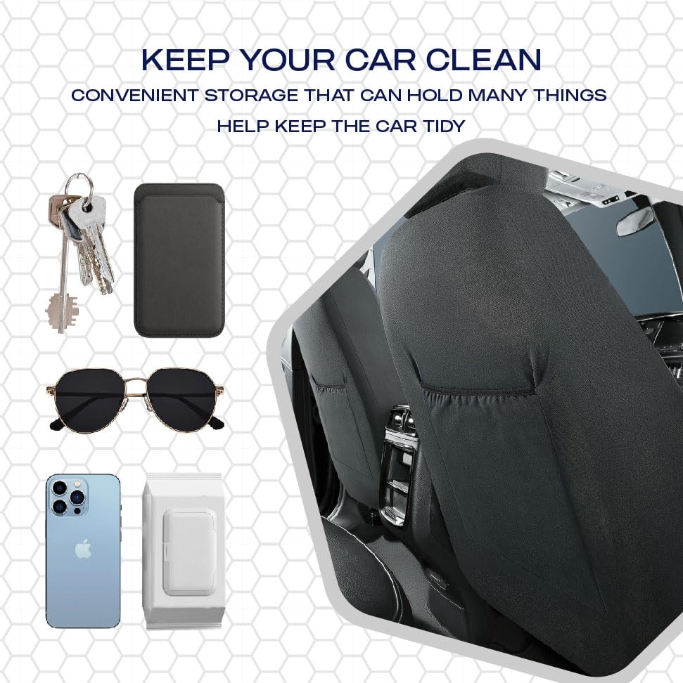 Skechers Air-Cooled Memory Foam Seat Covers Mesh Thick Car Seat Covers Piping Leather Car Seat Covers Front Seats — view 7