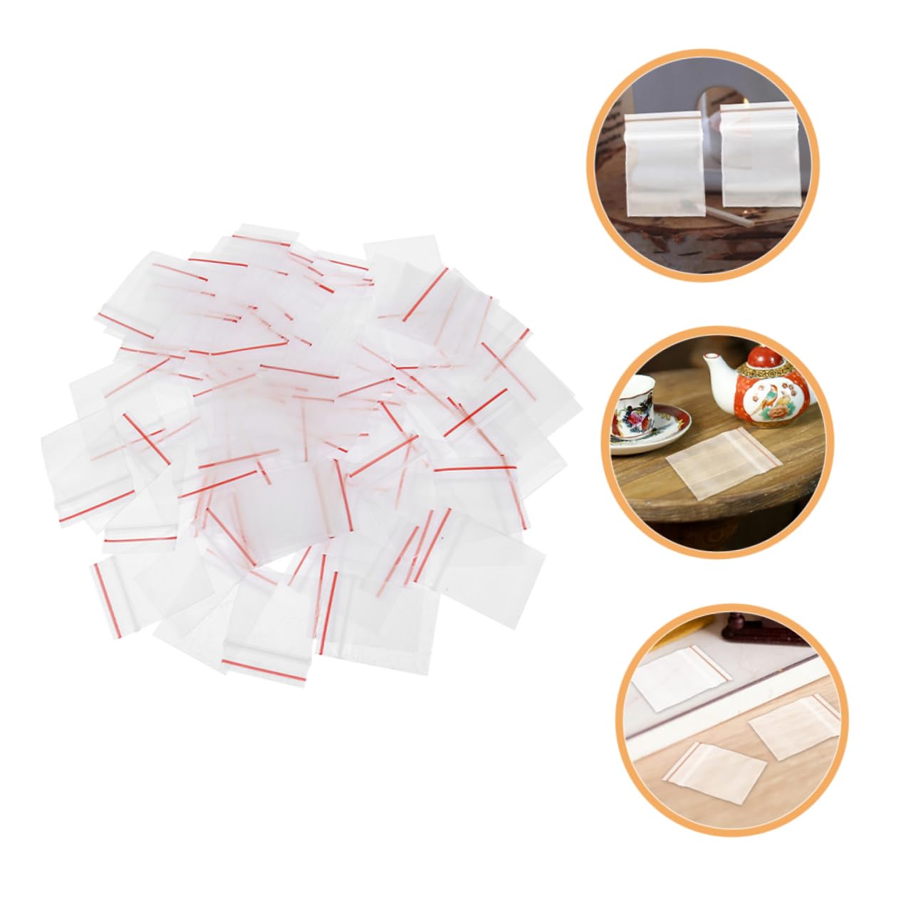Kisangel 100pcs Mini Self-seal Bags Dollhouse Mini Pouches Organizing Storage for Travel Home Strong Seal Lightweight