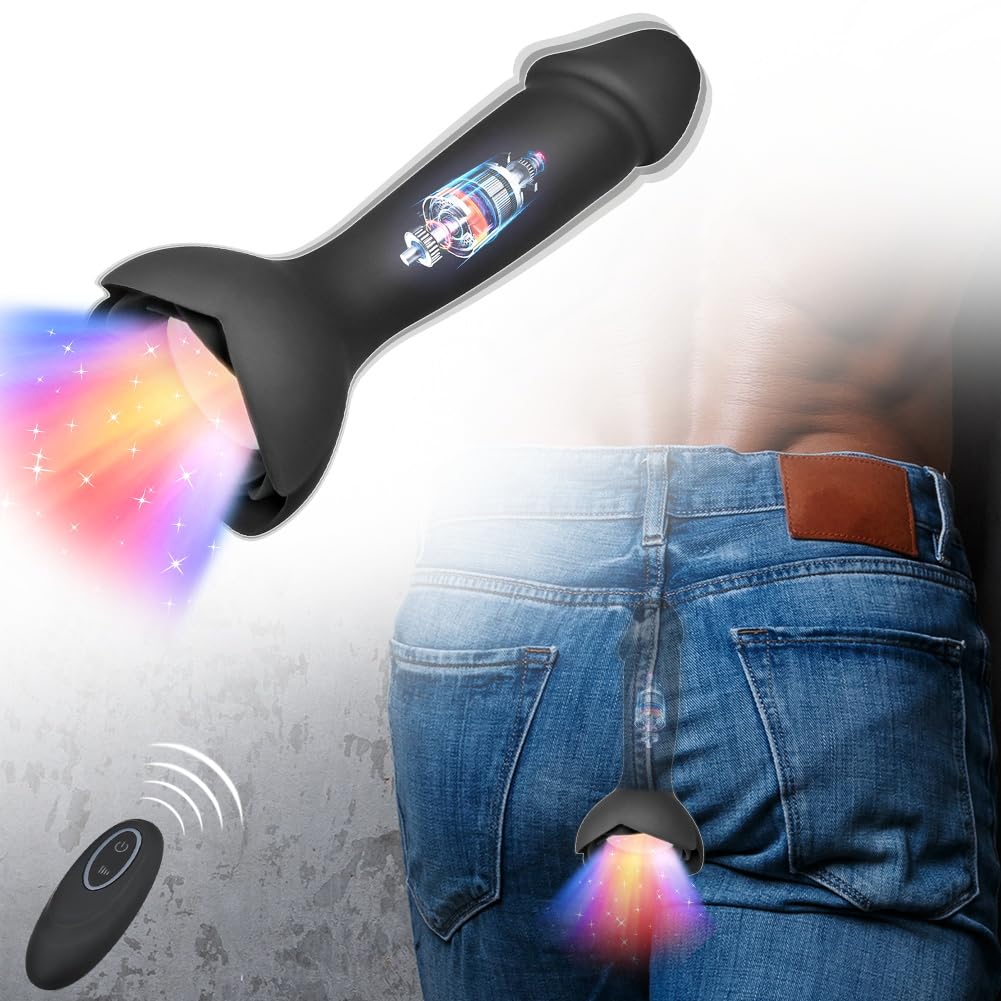 Roluck Vibrador, Vibrador Anal con Luz, Plug Anal con 7 Modos de Vibración, Vibración Plug Anales con Remoto, Juguetes Sexuales para Hombre Mujer