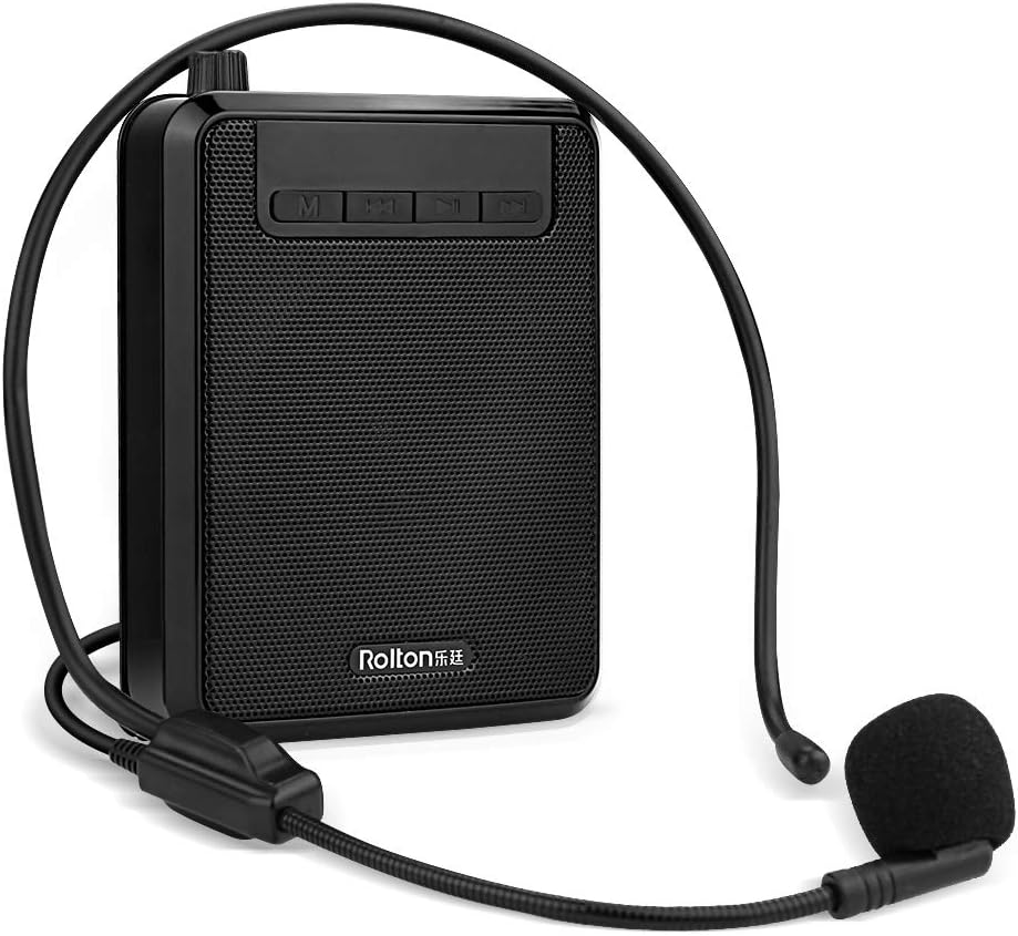 eBerry Portable Voice Amplifier, Professional Wired Headset Microphone & Wireless FM Radio with Waistband and LED Display for Teacher, Coach, Tourist Guide, Supermarket, Meeting, Yoga