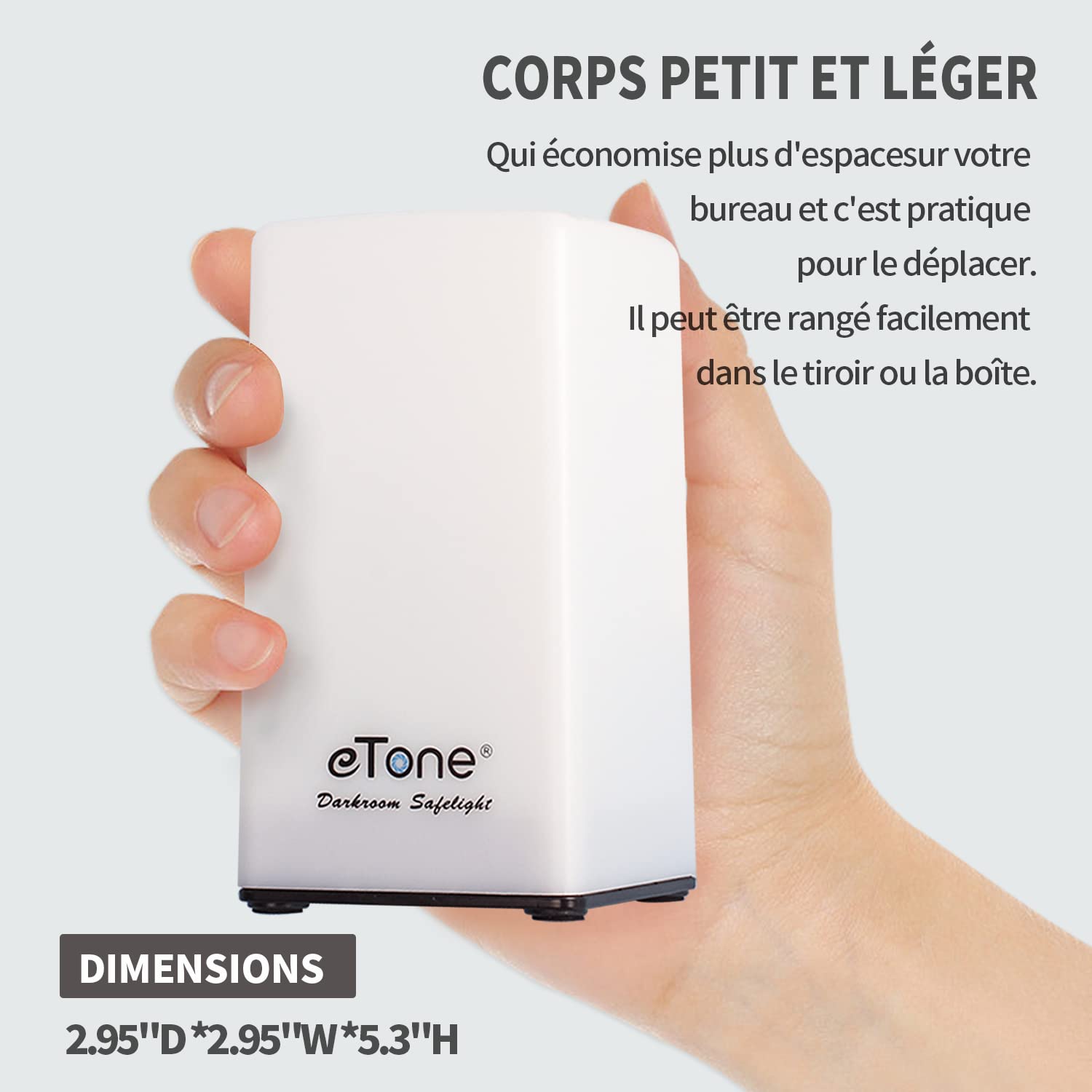 eTone Lampe inactinique (lumière rouge) portable pour chambre noire, longueur d'onde de 635 nm avec câble USB, adaptée au traitement des films N&B et du papier photographique noir et blanc
