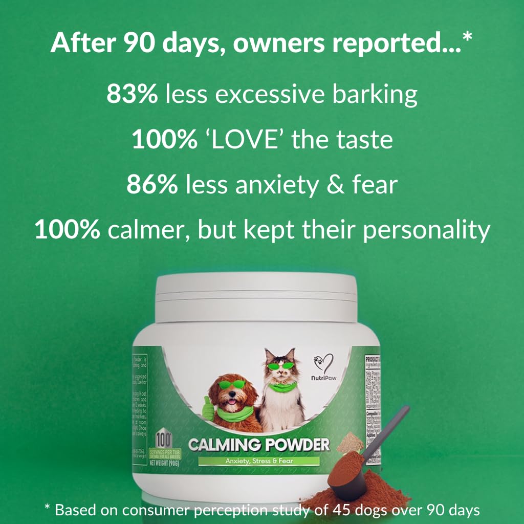 NutriPaw Cubrecomida calmante para gatos y perros, reduce el estrés, el miedo, la separación, los ladridos, la hiperactividad, la reactividad, la agresividad, los viajes, calma sin somnolencia