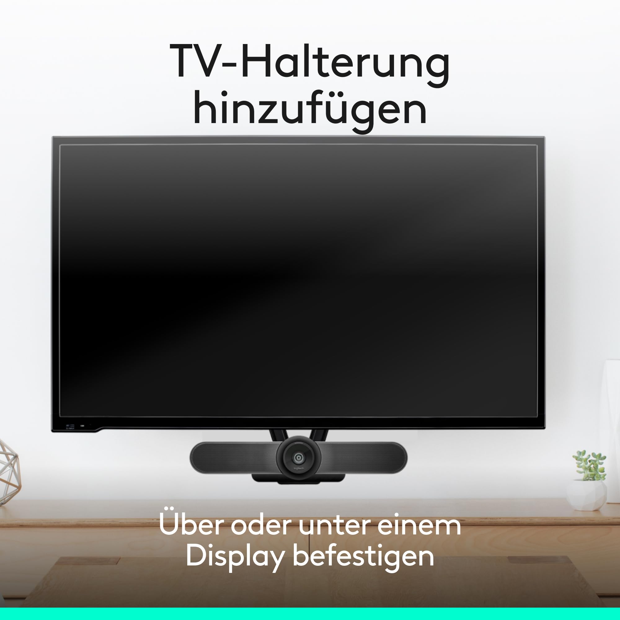 Logitech Business MEETUP Videokonferenz-Webcam,Ultra-HD 4K, 120° Blickfeld,Motorisierte Neigung, Integrierte Lautsprecher,Full Duplex & Advanced Beamforming Mikrofone,kleinere Meetingräume - Schwarz
