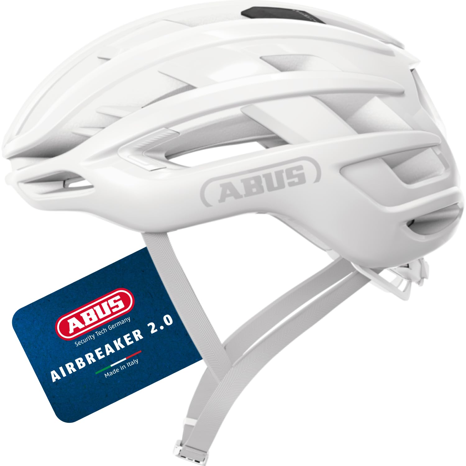 ABUS AirBreaker 2.0 Road Cycling Helmet, Ventilated Design, Size S, White
