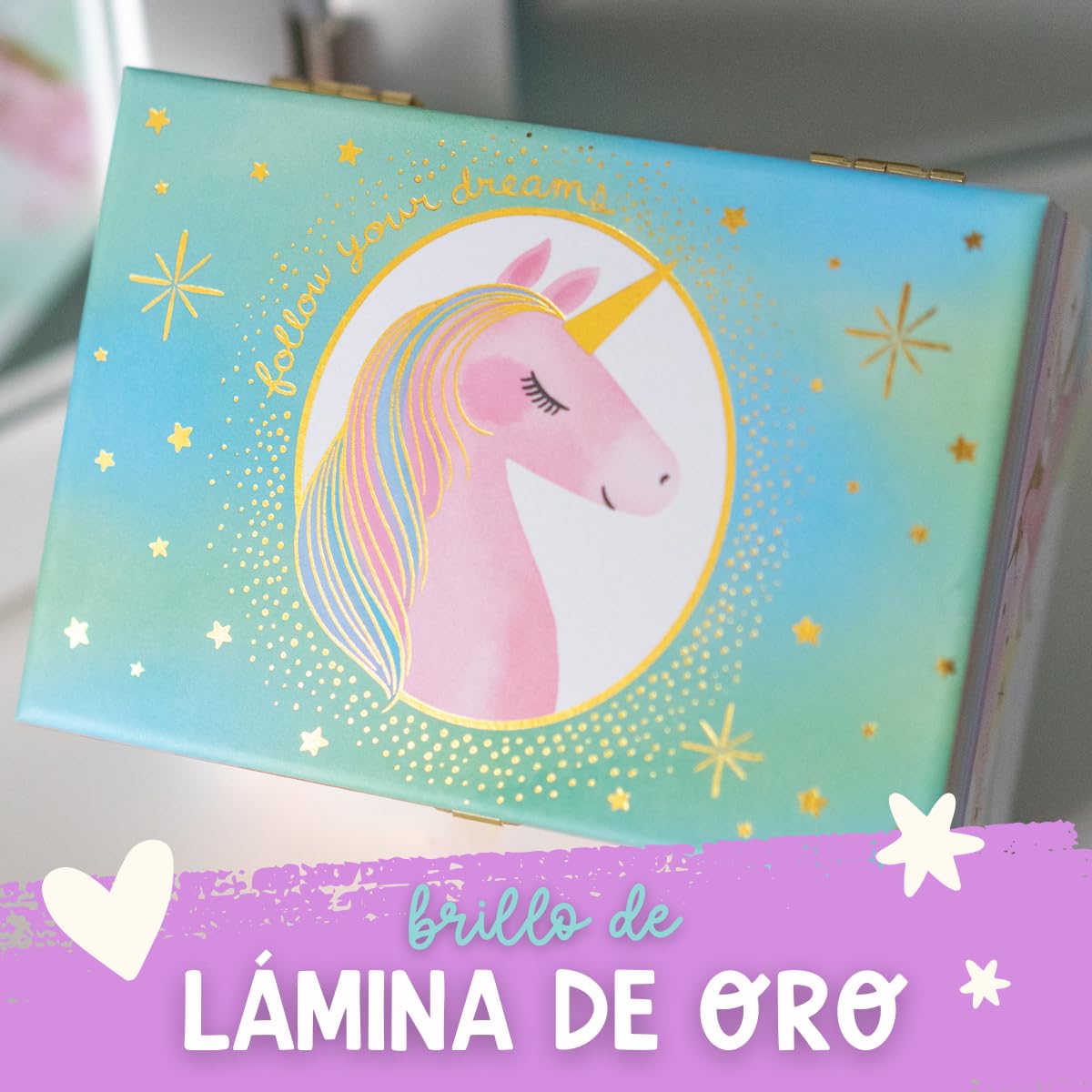Giggle & Honey Joyero Musical de Unicornio para Niñas - Unicornio Bailarín con Espejo, Regalo de Cumpleaños 3-10