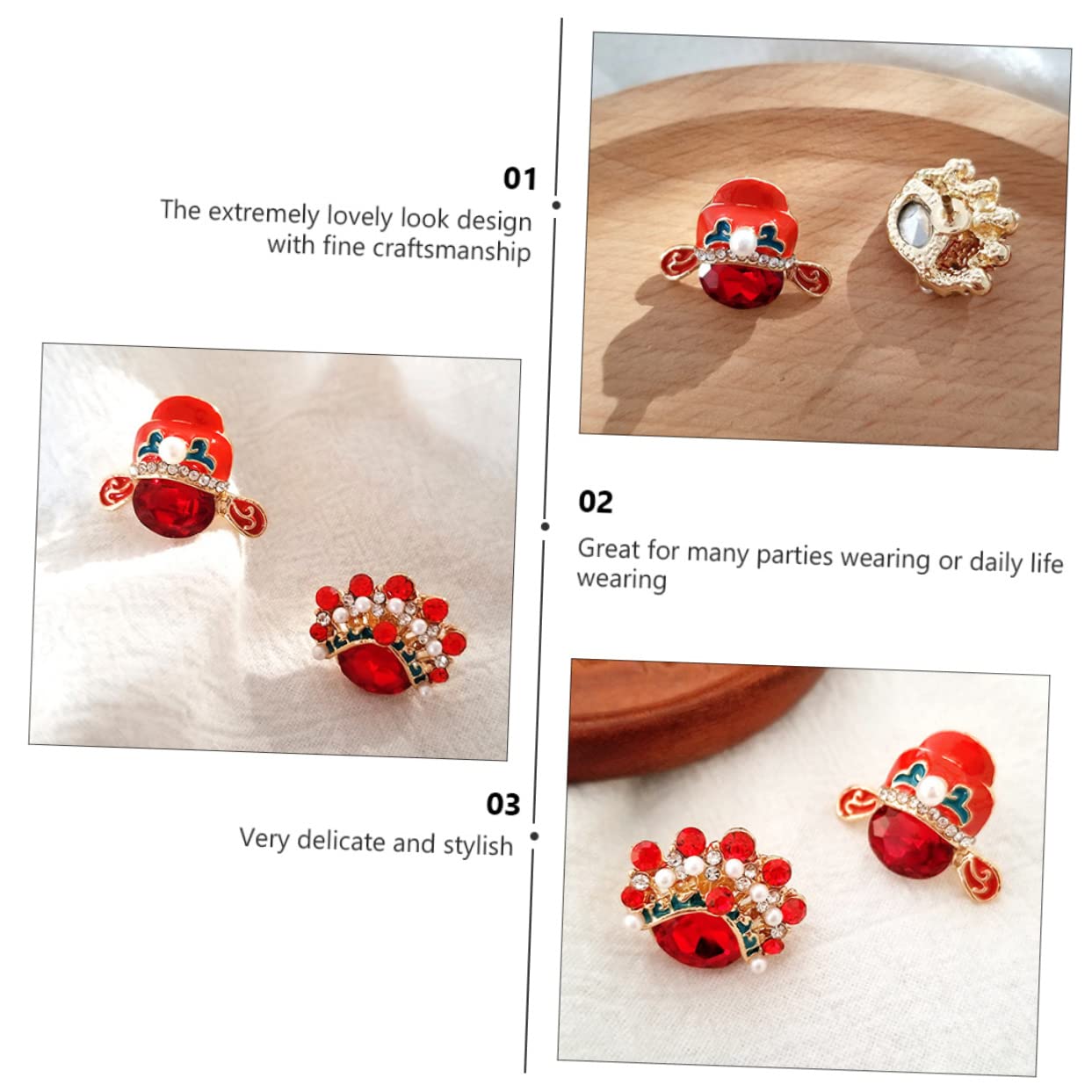 Women's Jewelry Elegantes y delicados 2 Piezas Broches de Maquillaje de ópera China Broche de Camisa de para Mujeres decoración de alfiler de Solapa versátil Flower Brooch