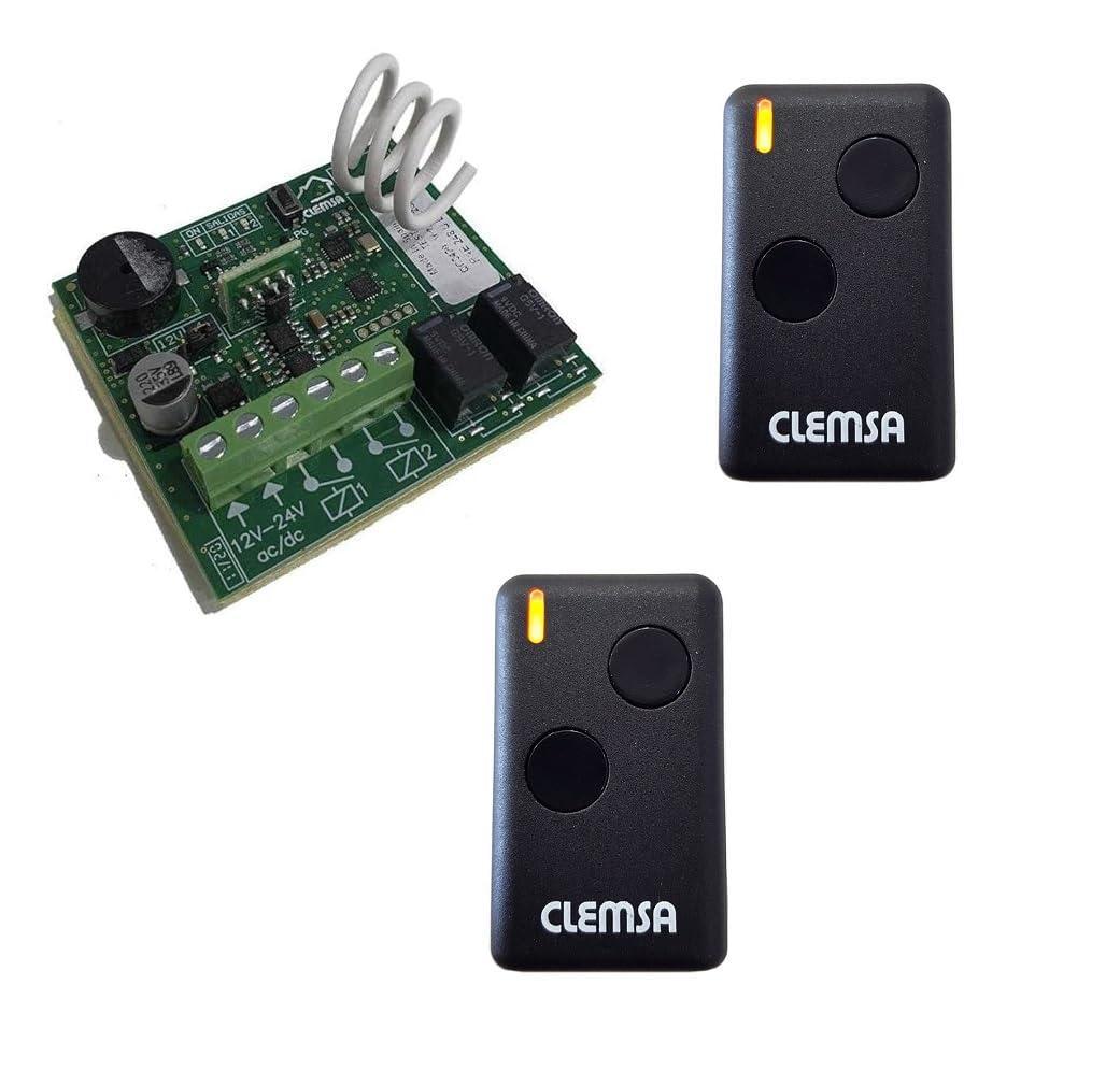 Receptor universal puerta garaje Clemsa RNE248U Mutancode con 2 mandos alta seguridad Clemsa Mutancode