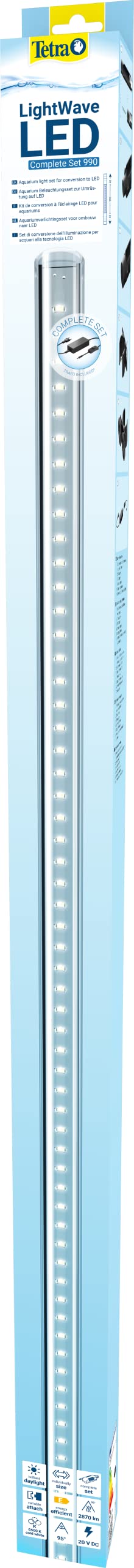 Tetra LightWave Set 990 mm Aquarium LED Beleuchtung - energieefiziente und langlebige Aquarium Lampe mit Adaptern und Netzstecker