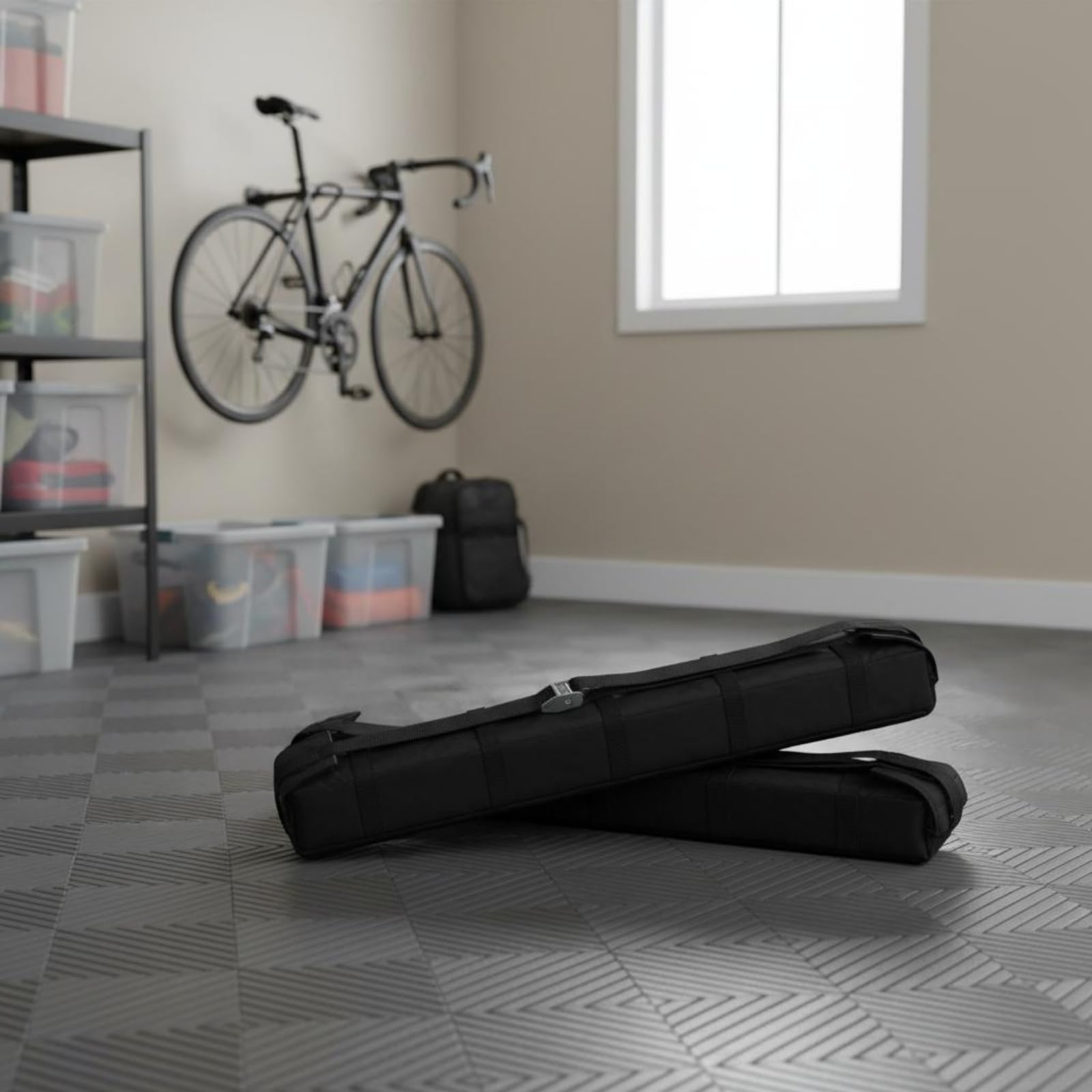 2 Stück Soft Dachträger Faltbarer Dachpolster Dachgepäckträger Dachpolsterauflage mit Oxfordstoff Und Stoßabsorbierender Einlage für Surfbrett Kajak Transport für Pendeln Kurztrips Freizeit