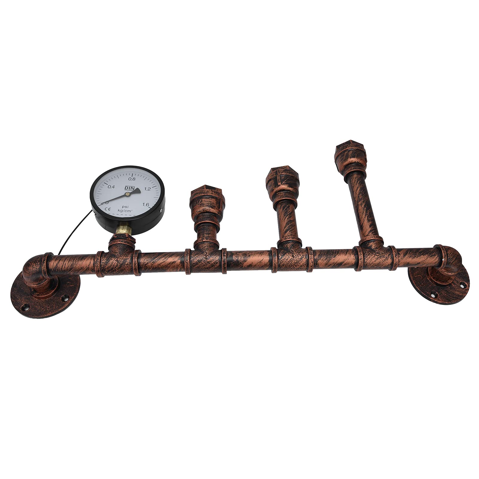 YUYTE Lampada da Parete in Ferro, Tubo a 3 Teste, Design retrò Steampunk con Attacco E27, Ideale per l'illuminazione di Casa, Bar e Ristoranti, 220 V