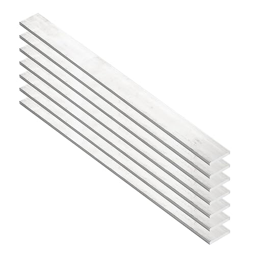 Eowpower 7 barras planas cuadradas de aluminio de 0.236 in x 0.984 in de 12 pulgadas de largo .236 pulgadas 6061 placa de uso general, T6511 Molino