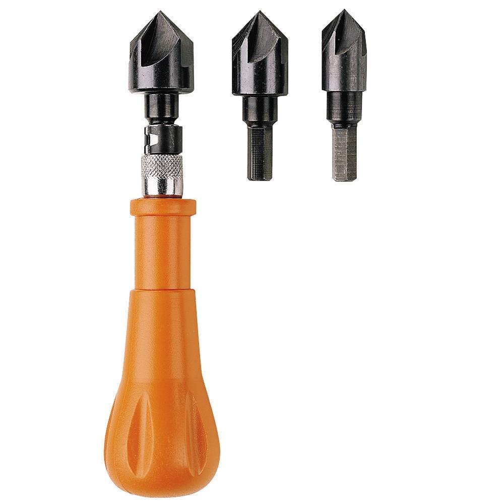 3-in-1 Hand Countersink Set with Adjustable Chamfering Tool – Durable Countersink Bits for Wood Work & Clean Cuts – Multipurpose Wood Tool Set w/ 1/2"