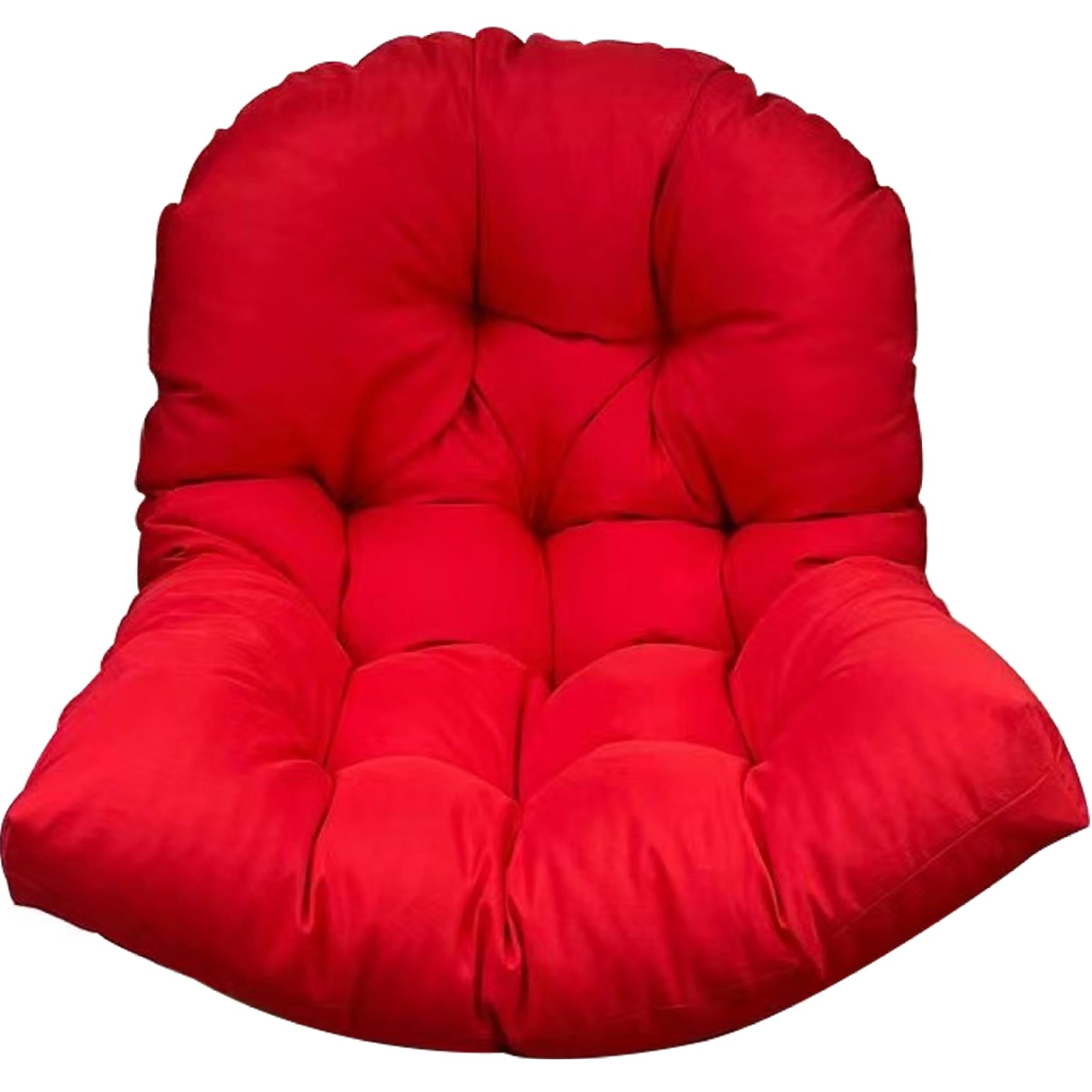 Coussin de balançoire d'extérieur épais rouge pour soulager le dos sur fauteuil en rotin