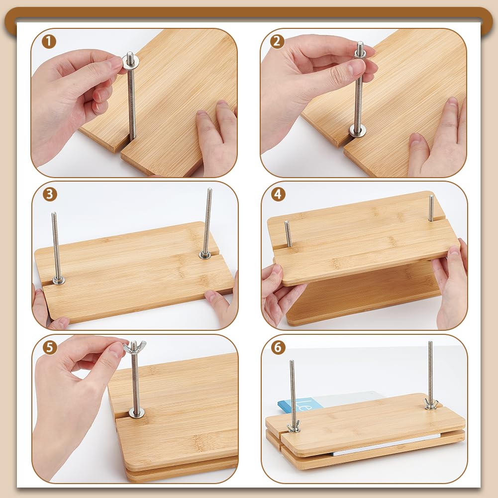 BENECREAT Presse à Livres en Bois de 235x130 mm Portable, Presse à Papier Plat pour Reliure de Livres, Fournitures de Reliure, Maison, École, Bureau