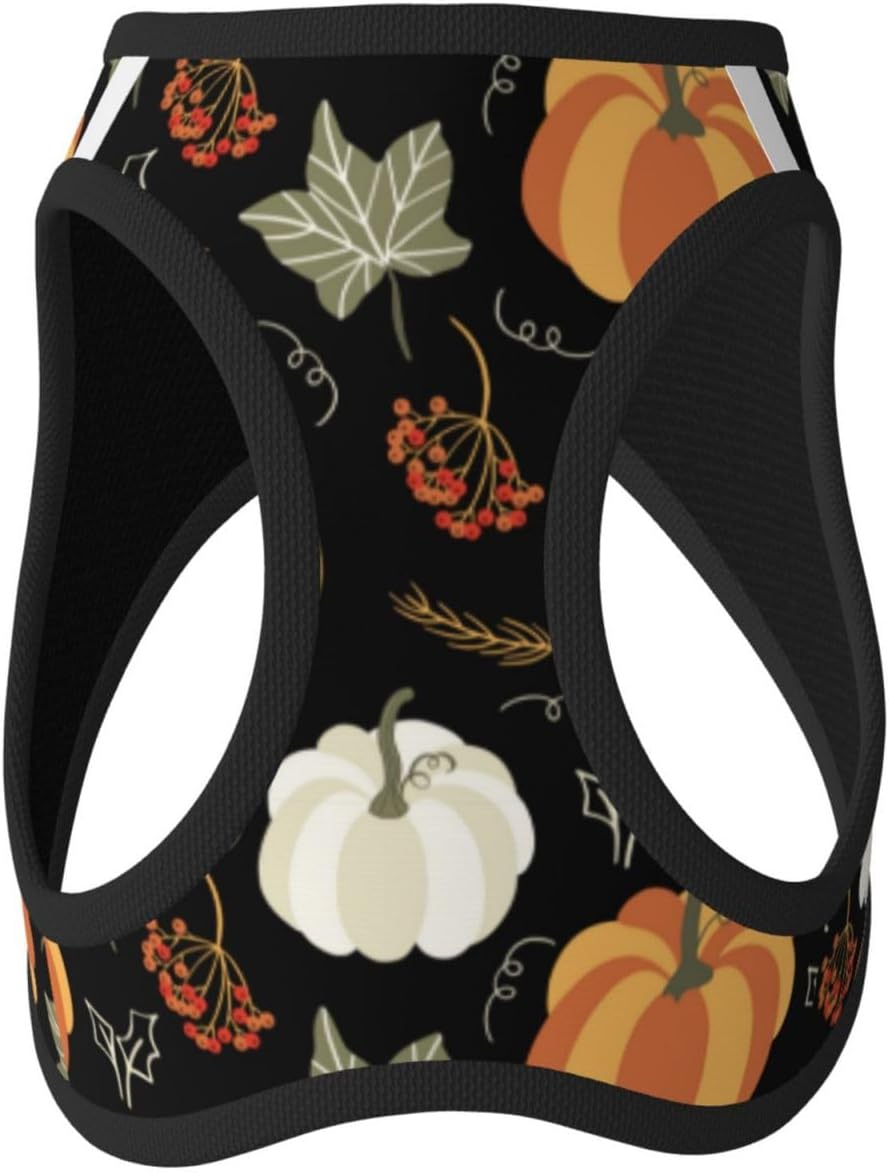 Lightweight Small Dog Harness, Pumpkin Leaf Pumpkin Dog Harness Lightweight Small Dog Harness, Pumpkin Leaf Pumpkin Dog Harness