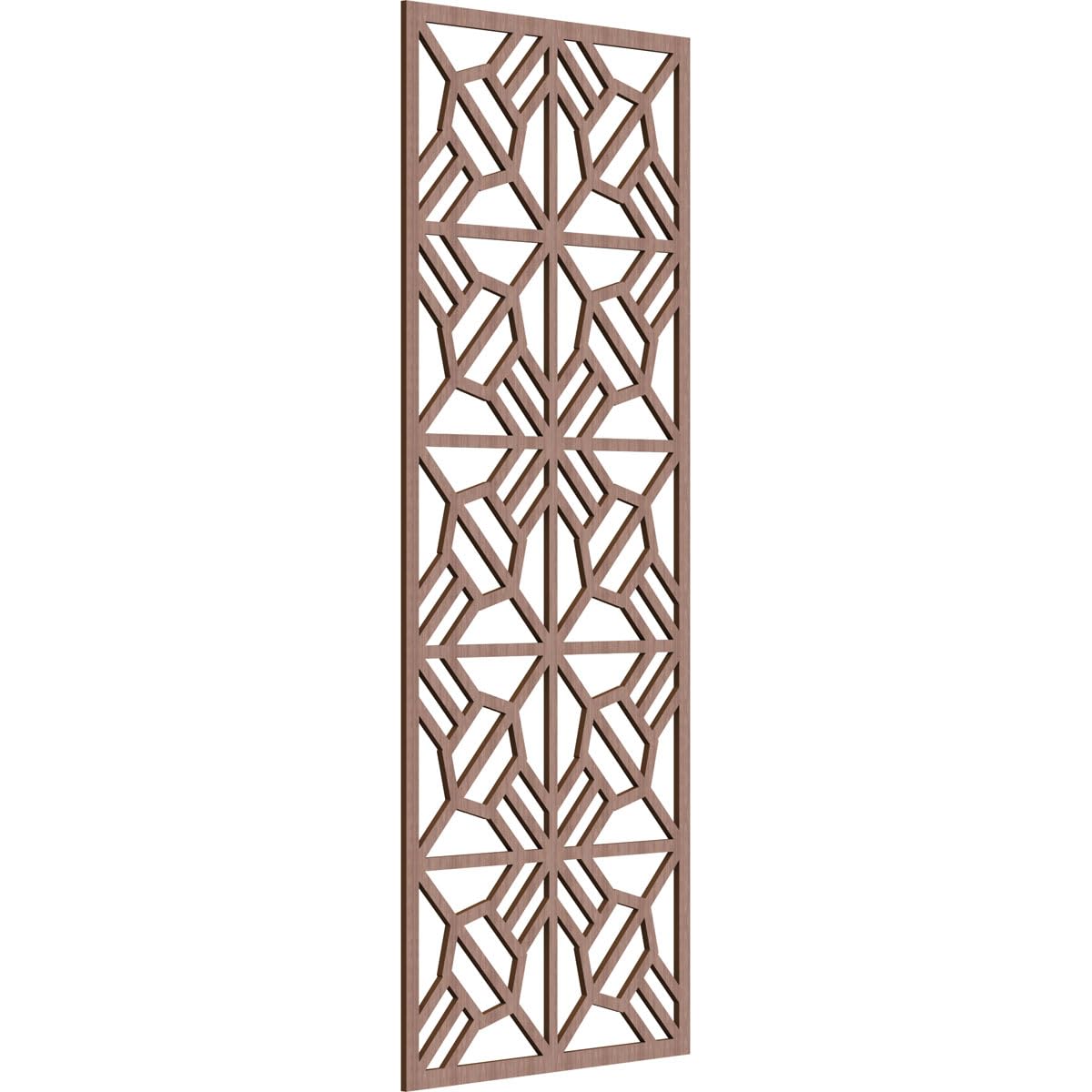 27 3/8"W x 69 3/8"H x 3/8"T Auburn Decorative Fretwork Wood Wall Panels, Walnut