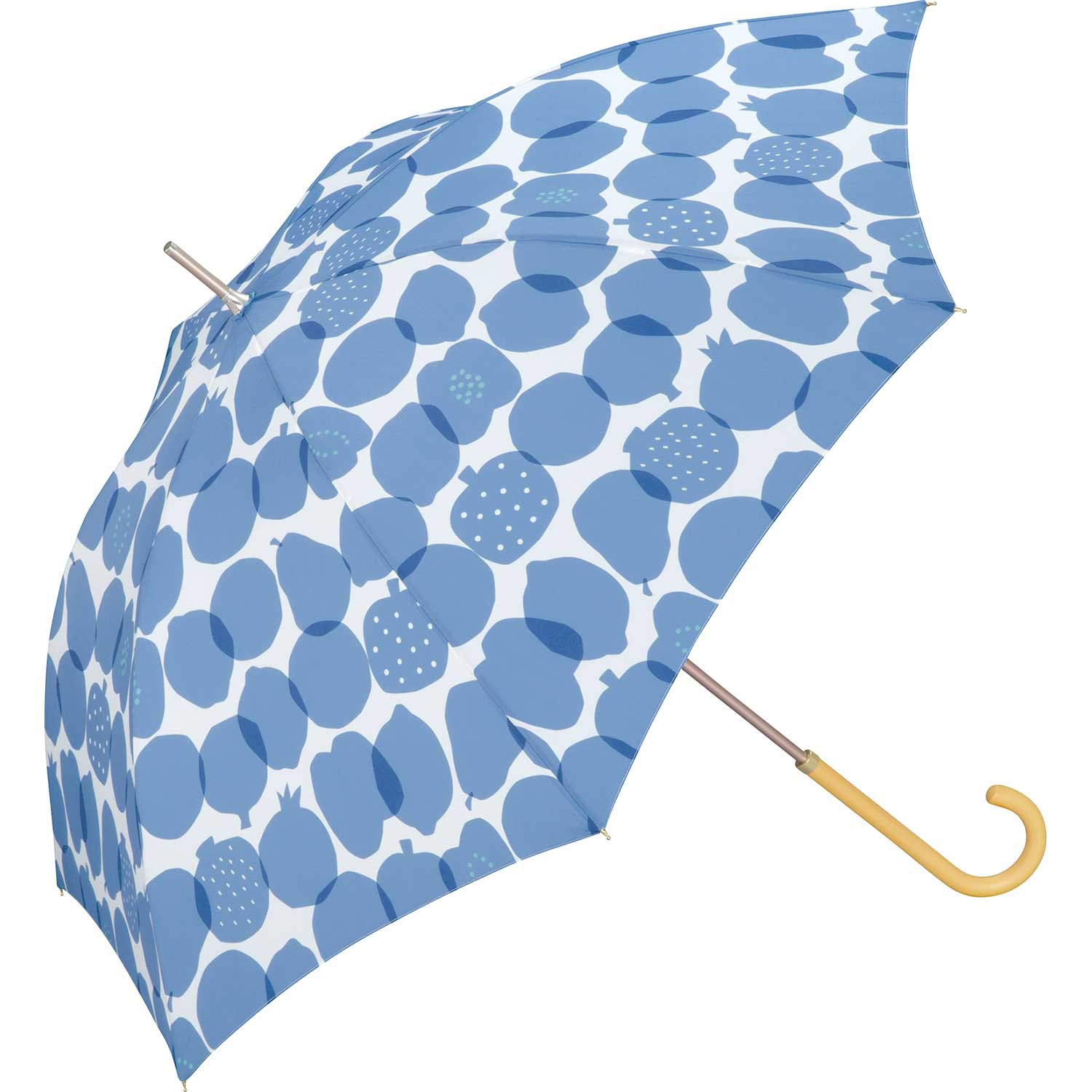 Amazon.co.jp: Wpc. 雨傘 フルーツ ブルー 58cm 晴雨兼用 グラス  