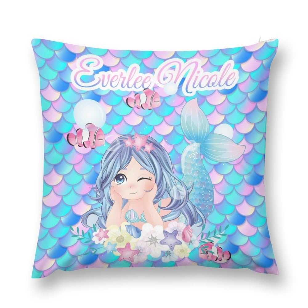 Funda de cojín Personalizada con Nombre, 45 x 45 cm, cojín de Unicornio Personalizado con Texto Impreso, niñas, para cumpleaños Infantil
