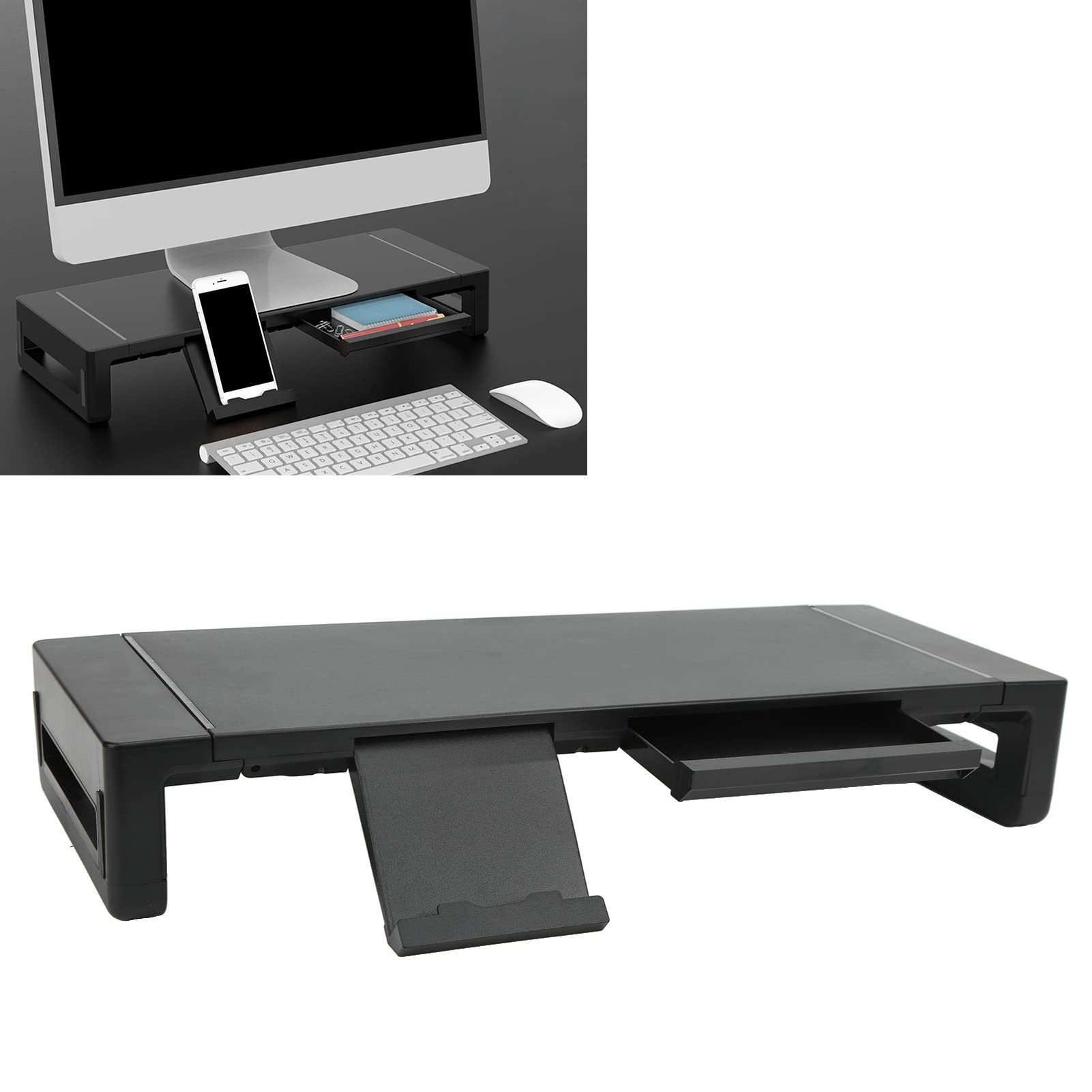 Supporto Per Ergonomico Organizzatore Di Scrivania Multifunzionale Con Cassetto Di Archiviazione E Supporto Telefono Per Laptop Carico Massimo 25 Kg Regolazione Modalità Tripla