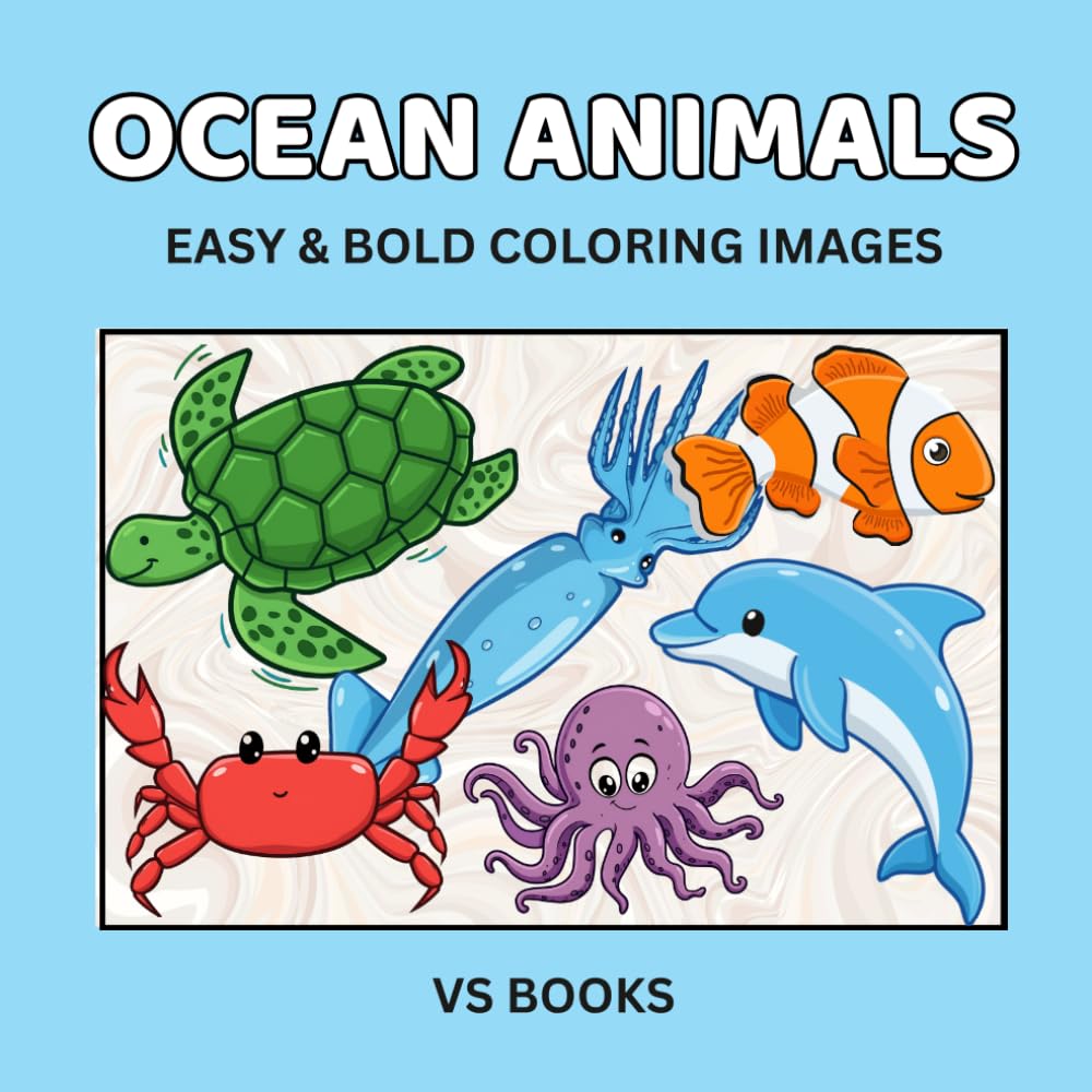 Ocean Animals Coloring Book for Kids - Big and Bold images