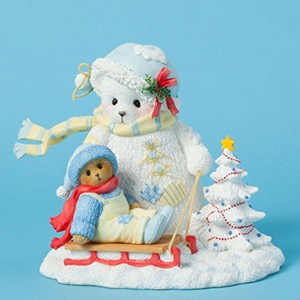 Amazon.co.jp: Cherished Teddies スノーベアと熊 そりに乗った冬の