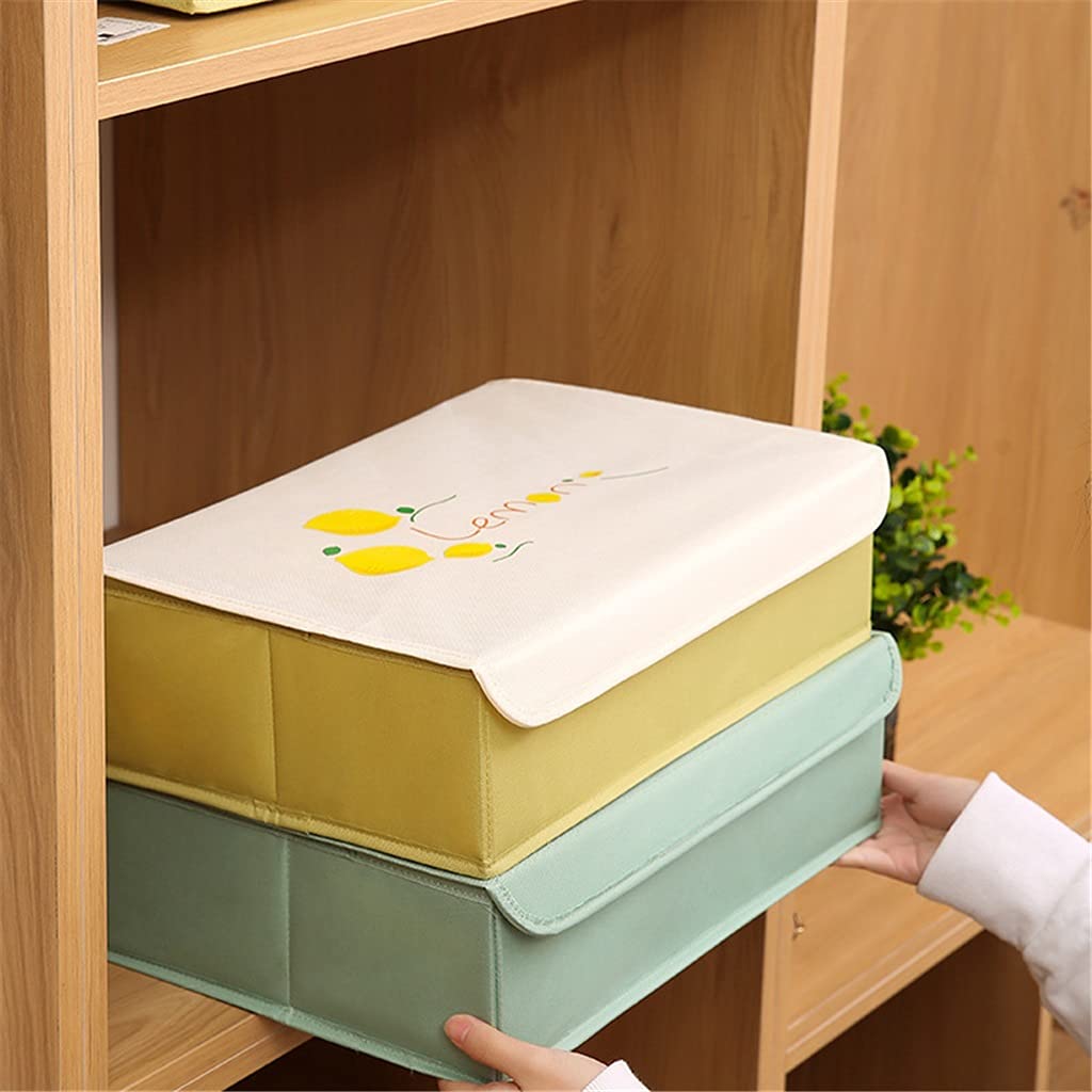 10+1 Griglie Biancheria Intima Calzini Organizzatore di immagazzinaggio con Coperchi Pieghevole Armadio Divisorio per Cassetti Scatola di Immagazzinaggio (C 34 * 29 * 13cm)