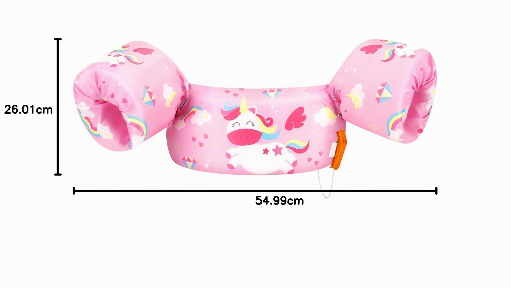 HeySplash Braccioli Gonfiabili, Canottiera per Piscina, Braccioli da Nuoto, Galleggiante per Nuoto Accessori per Bambini con Motivo Cartone Animato, Unicorno Rosa