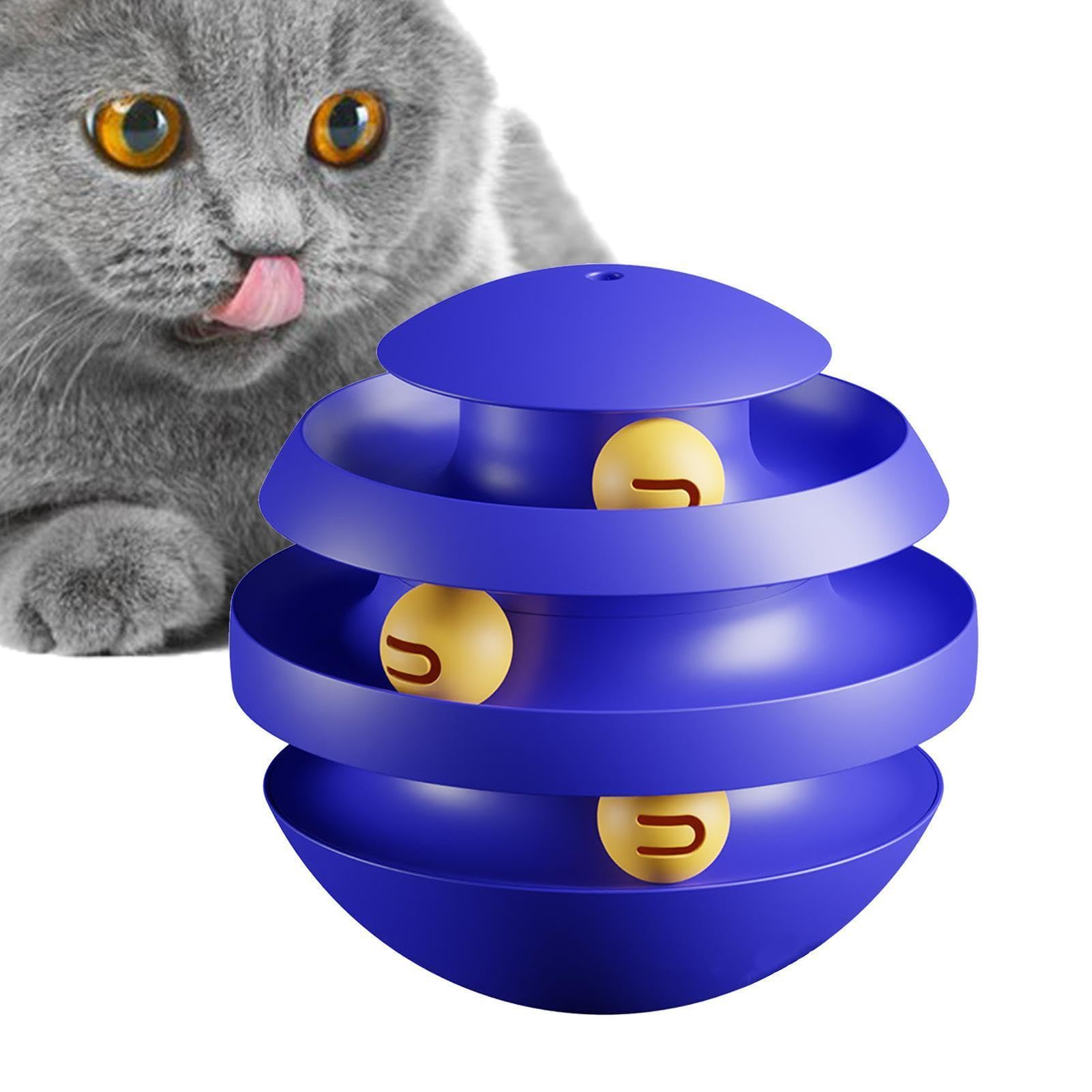 Jeu de balle pour chat à 3 niveaux interactif et d'éveil pour chaton domestique