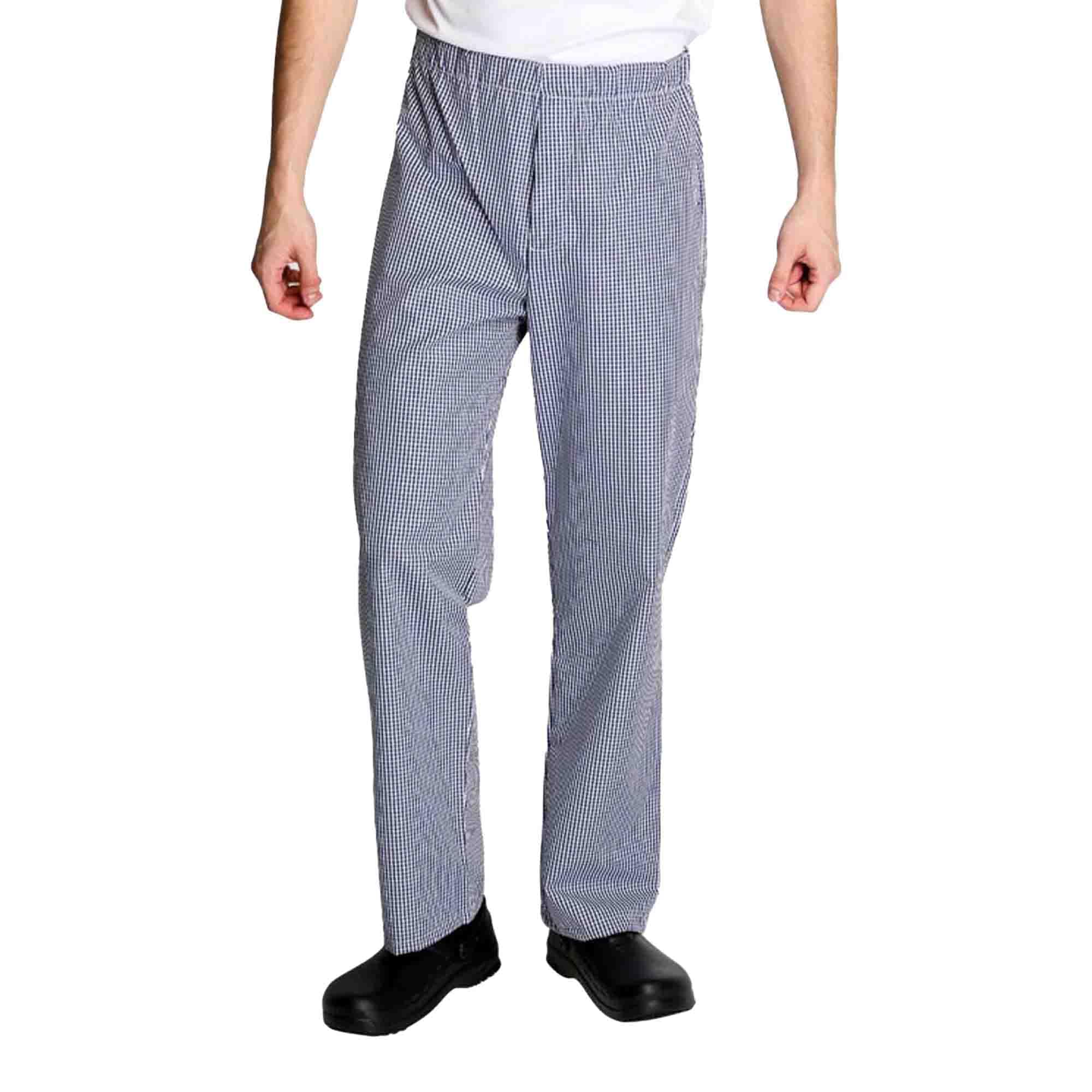 Tibard Elasticated Chef Trouser (UK, Alpha, M, Regular, Regular, Blue/White)