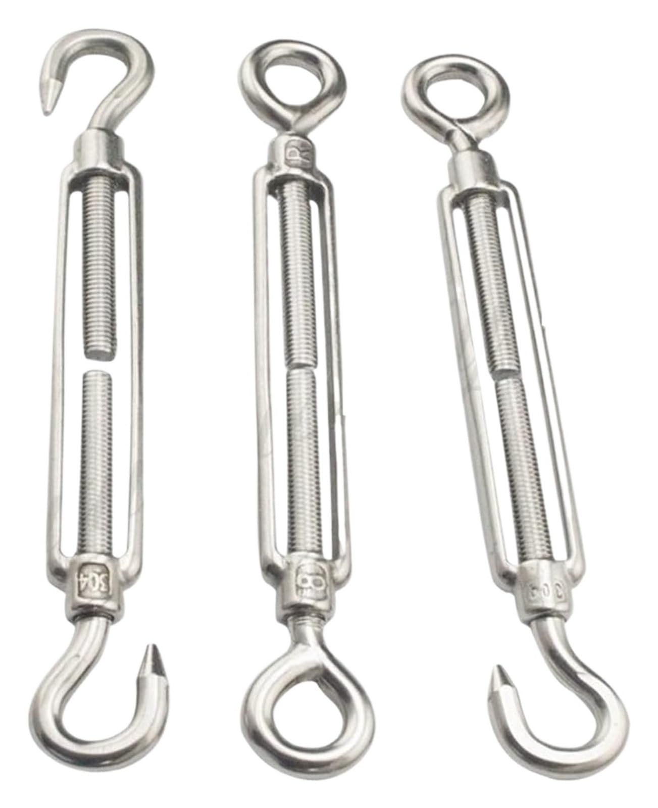 UDPOIUYT Adjust Chain Rigging Hook, 1PC Stainless Steel 304 Hooks & Eye Turnbuckle(Oc Type,M12)