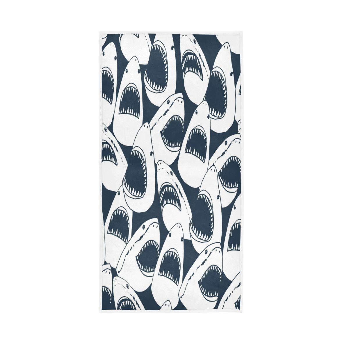 HUYGD Angry Shark Vintage Soft Bath Hotel Spa Hand Gym Sport Towel 76 x 38 cm(30 x 15 Inches)