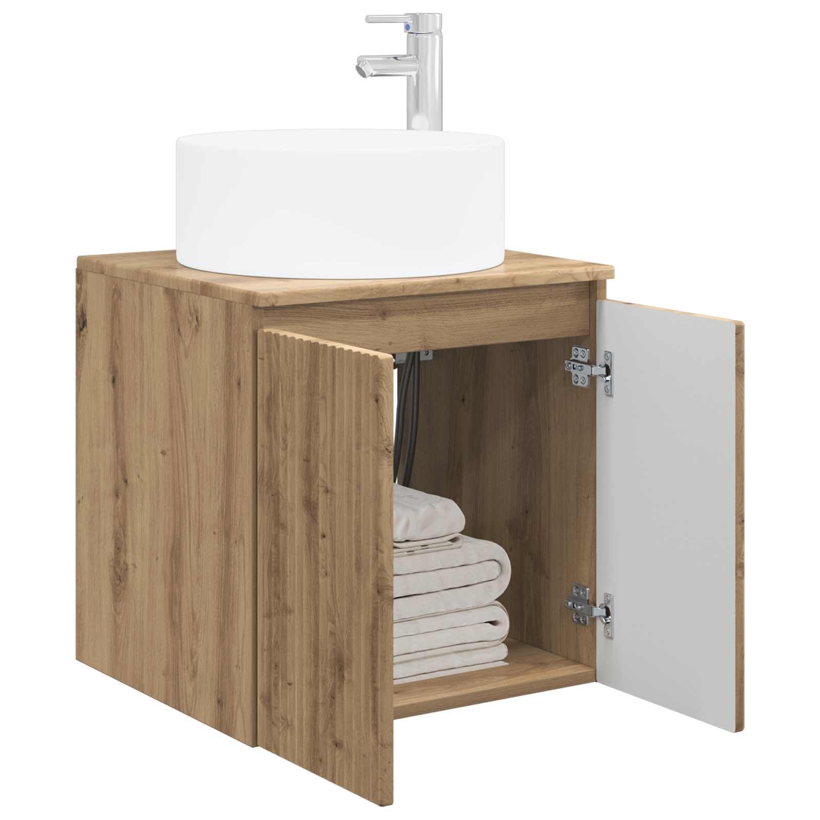 Vidaxl Artisanoak Wall-Mounted Sink Vanity Artisan Oak 49.5 X 44.5 X 65.5 Cm,