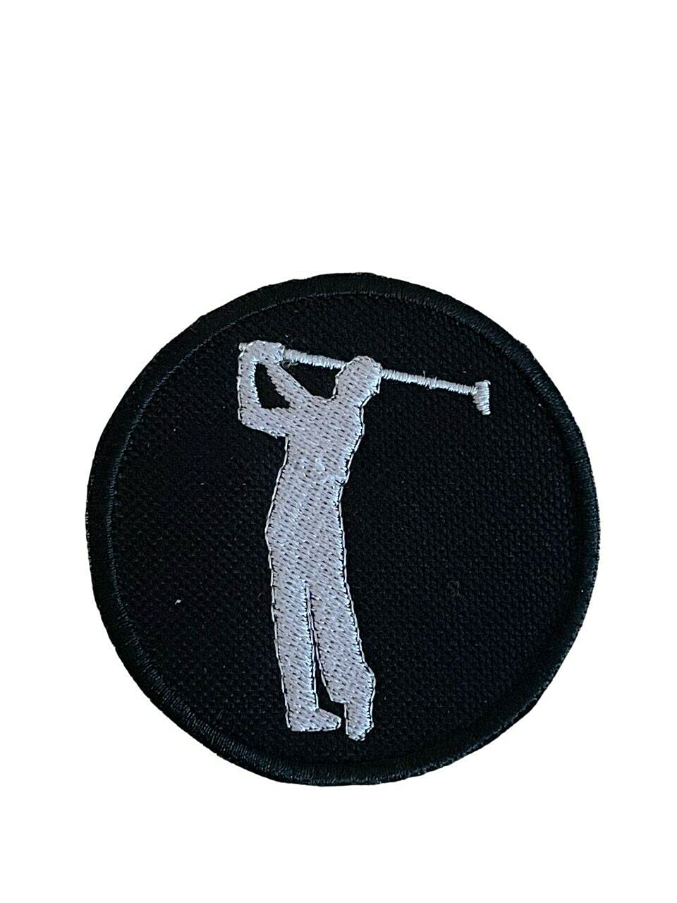 Smartbadge® Golf Player Silhouette Embroidered Sew/Iron on Patch (A)