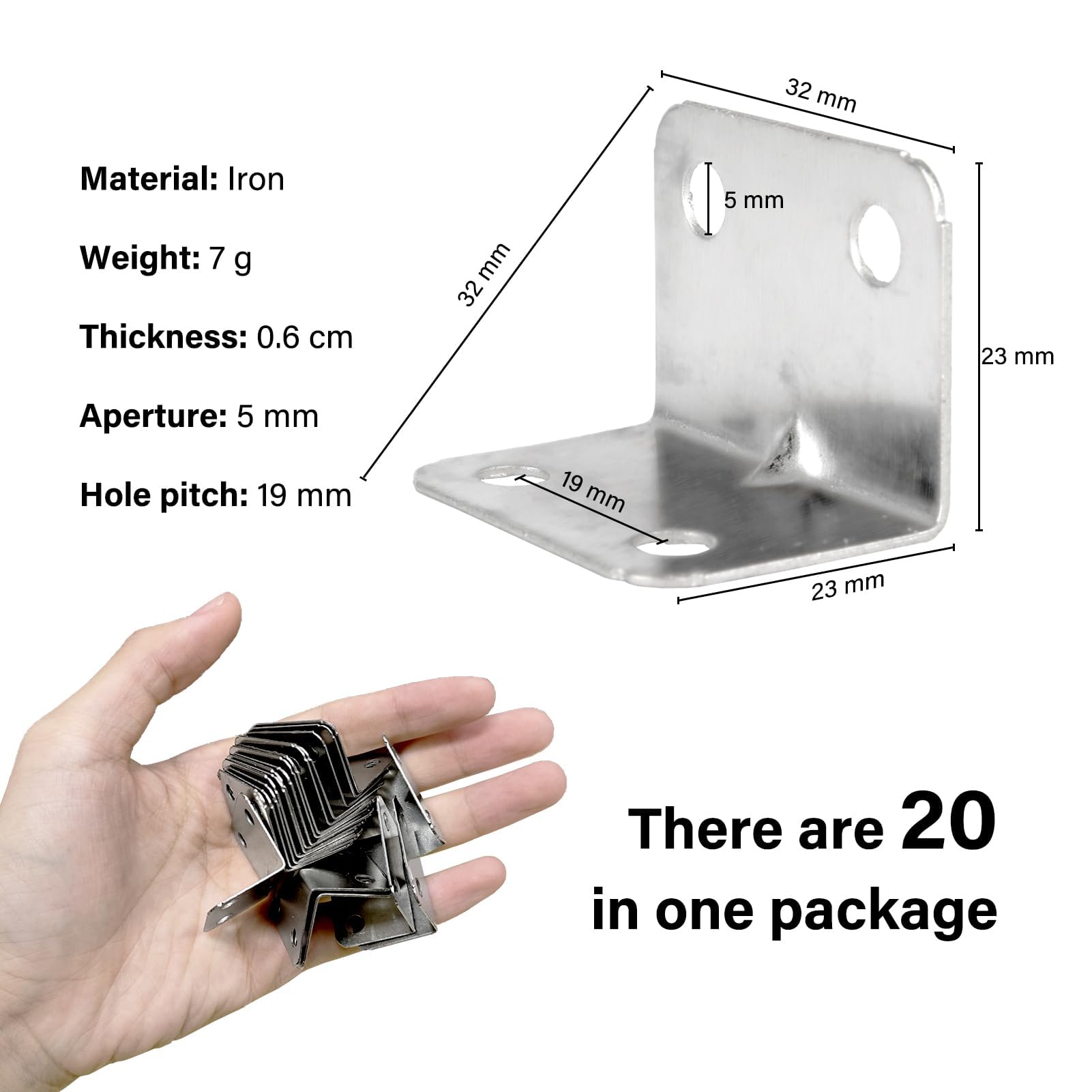 20 Staffe Angolari In Ferro Zincato 90° Con Viti - Rinforzo Per Mobili Fai Da Te - Foto 7