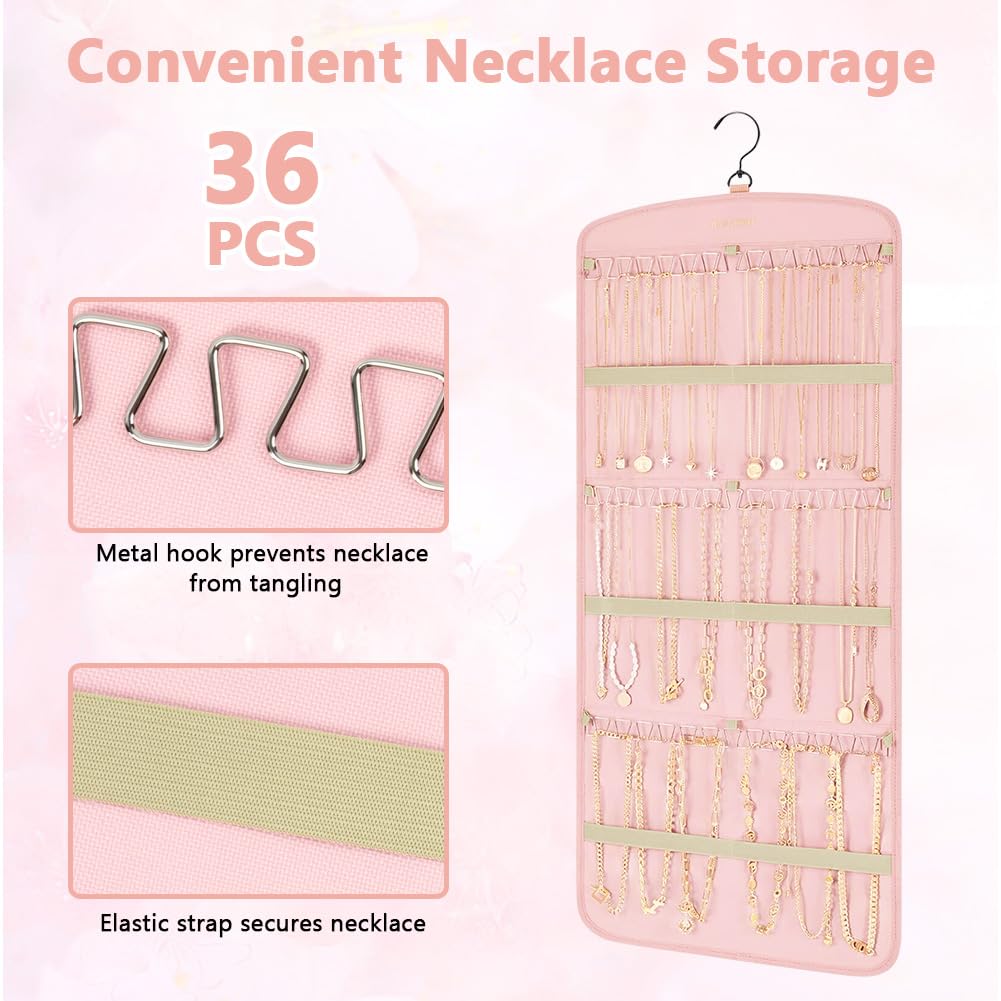 Organizer Gioielli Da Appendere Aucuu - 39 Tasche + 3 Ganci Per Collane, Porta Orecchini