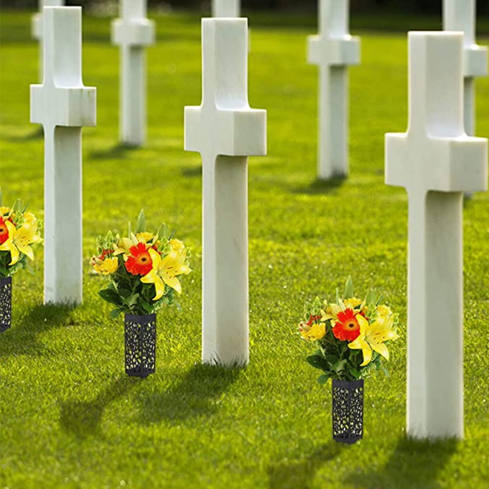 Grave Flower Holders, Cemetery Vases with Spikes for Fresh/Artificial Flowers - Image 3